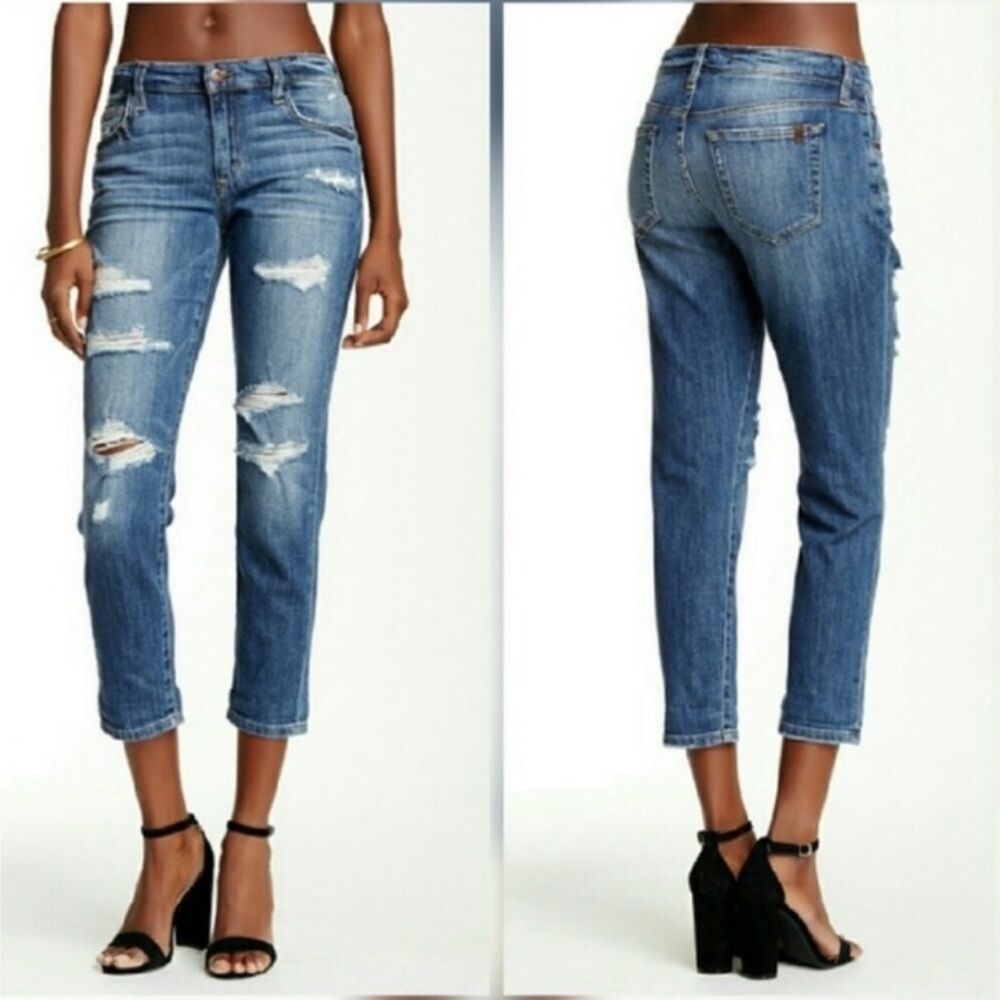 Joe's Jeans Women's Distressed Boyfriend Jeans - Medium Blue Wash